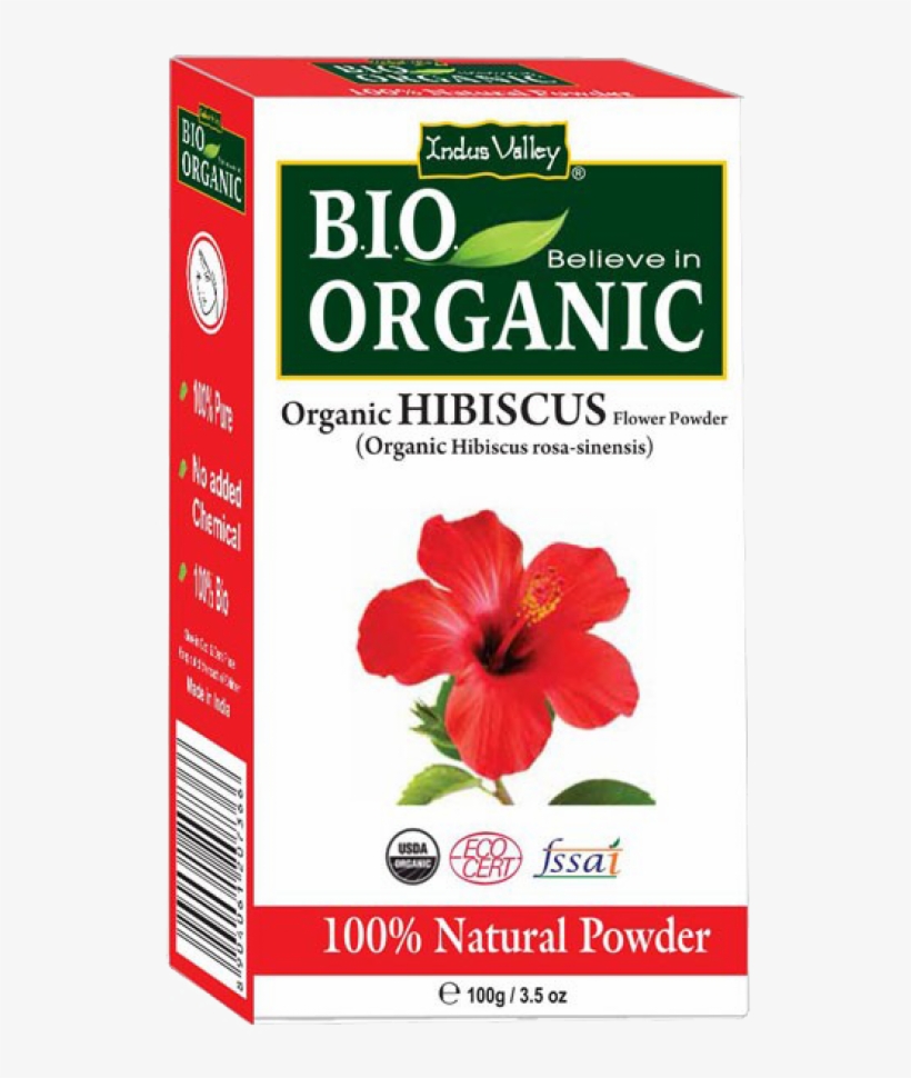 Bio Organic Hibiscus Flower Powder - Indus Valley 100% Organic Soft Black Henna Hair Color, transparent png #5176004