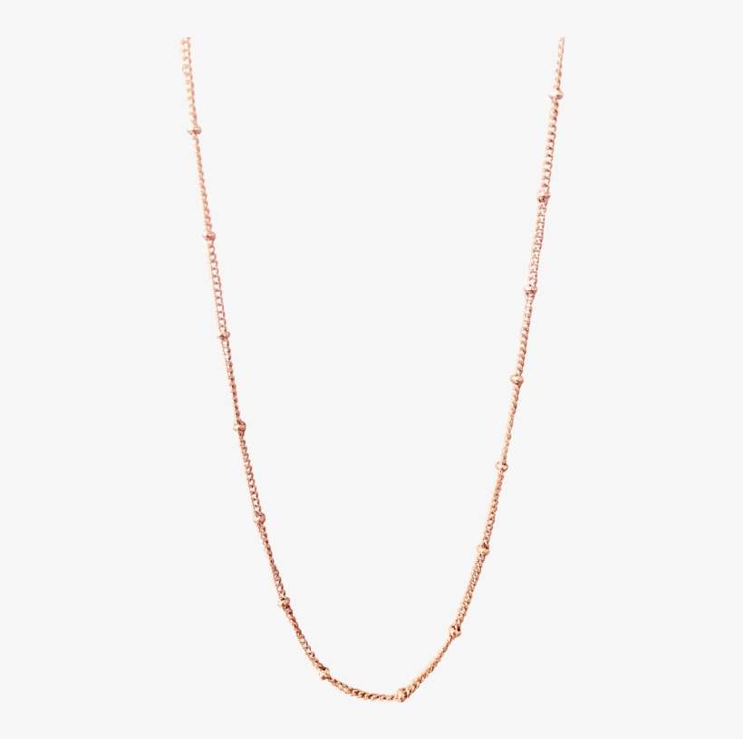 Love Lockets Rose Gold Short Fine Ball Chain 50cm - Necklace, transparent png #5179604