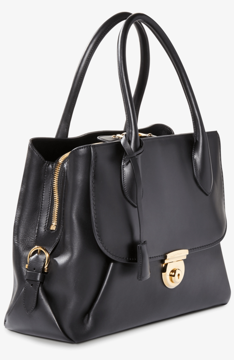 Fiamma Tote Salvatore Ferragamo - Black Leather Coach Purse, transparent png #5179753