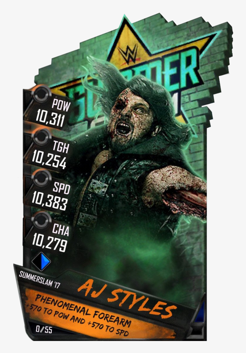 Ajstyles S3 15 Summerslam17 Ringdom Zombie - Wwe Supercard Zombie Cards, transparent png #5180593