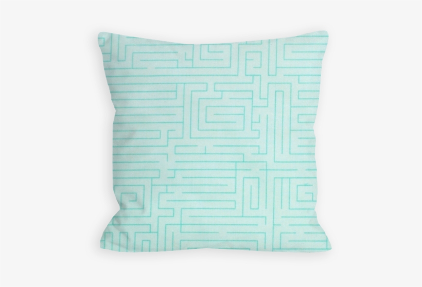 Excited Maze Pale Aquamarine Pillow - Cushion, transparent png #5182243