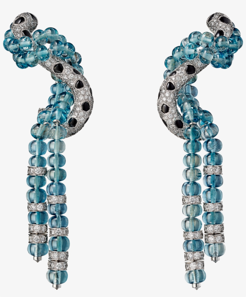 Panthère De Cartier High Jewellery Earringsplatinum, - Cartier Panther Green Earrings High Jewelry, transparent png #5183084
