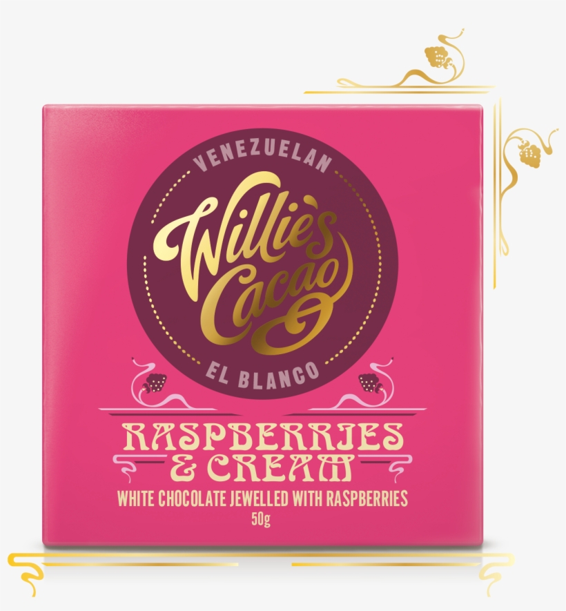 Raspberries And Cream, White Chocolate Raspberries - Willies Cacao Willie's Raspberry & Cream White, transparent png #5184303