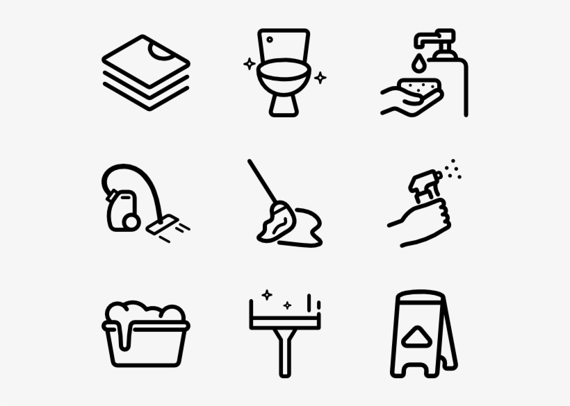 Cleaning - Line Icon, transparent png #5184349