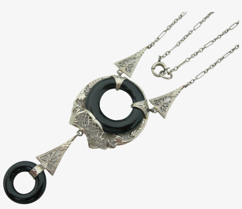 Here's An Exquisite 14k White Gold Filigree Necklace - Locket, transparent png #5184670