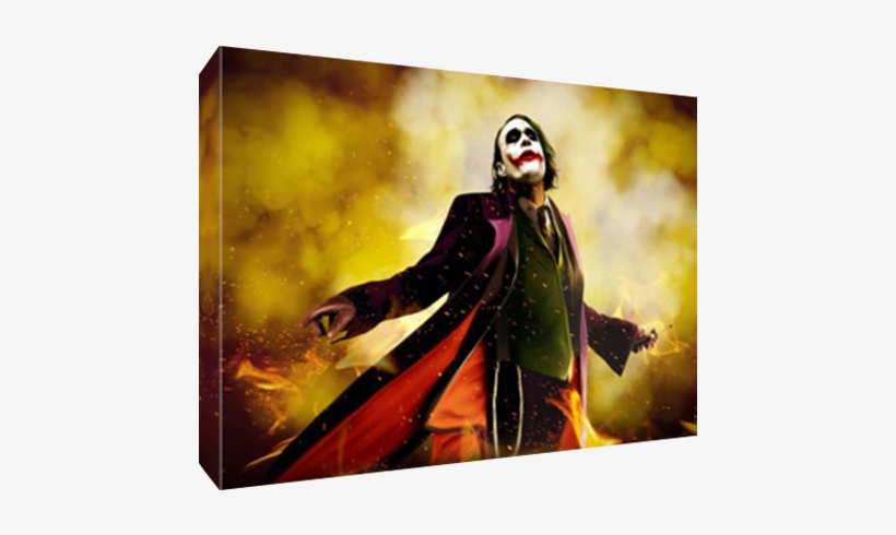 Canvas Stretched And Gallery Wrapped Over - Joker Burning Money Poster, transparent png #5185865