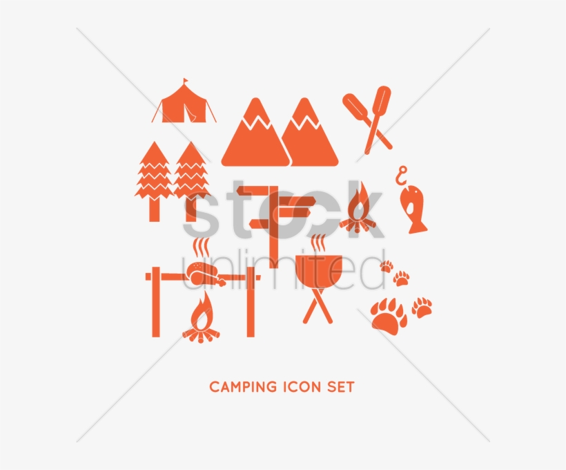 Camping Icon Set V矢量图形 - Vector Graphics, transparent png #5187645