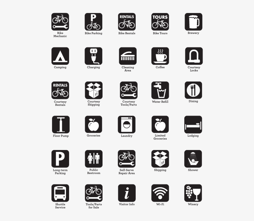 New Bike Friendly Icons - Black And White Icons Rainmeter, transparent png #5187907