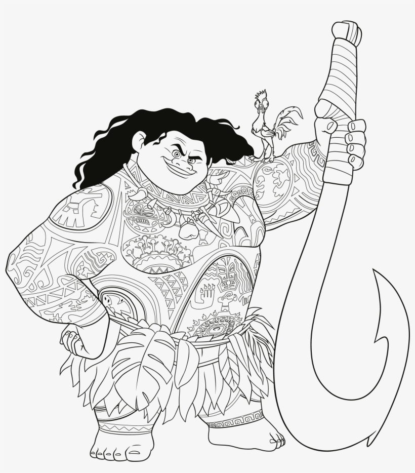 Maui Moana Colouring Kit Sello Disney Infantil Vaiana 6 Uds Free Transparent Png Download Pngkey