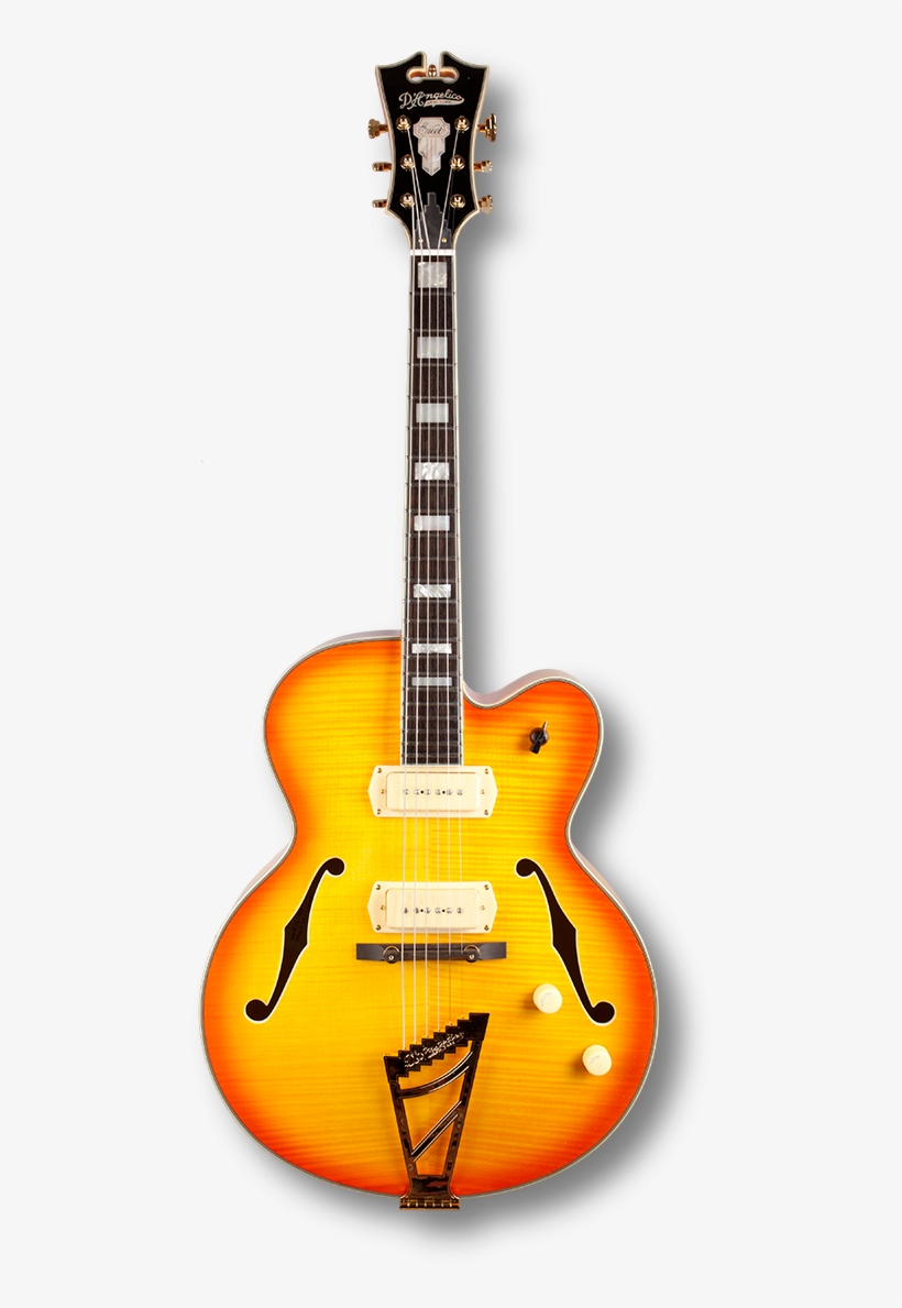 Jual Dangelico Archtop P-90's Sunburst Daex59sb Us14050395 - D'angelico Ex-59 Hollowbody Electric Guitar Sunburst, transparent png #5190093