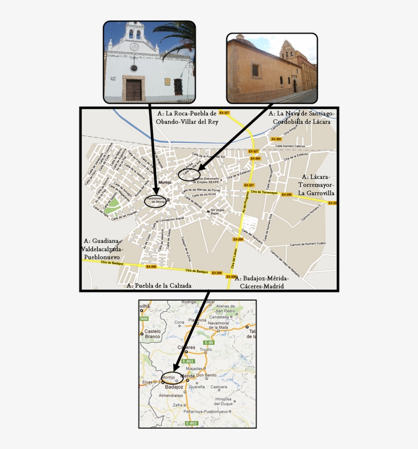 Situación De Montijo Y De La Ermita De Jesús Y El Convento - Diagram, transparent png #5190213