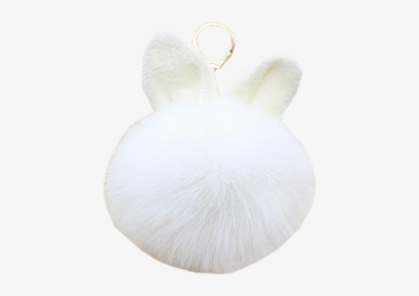 Bunny Ear Pom Pom Keychain - Locket, transparent png #5191340