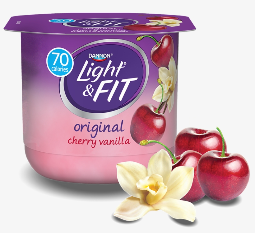 Cherry Vanilla Nonfat Yogurt - Dannon Light & Fit Nonfat Yogurt Toasted Coconut, transparent png #5191408