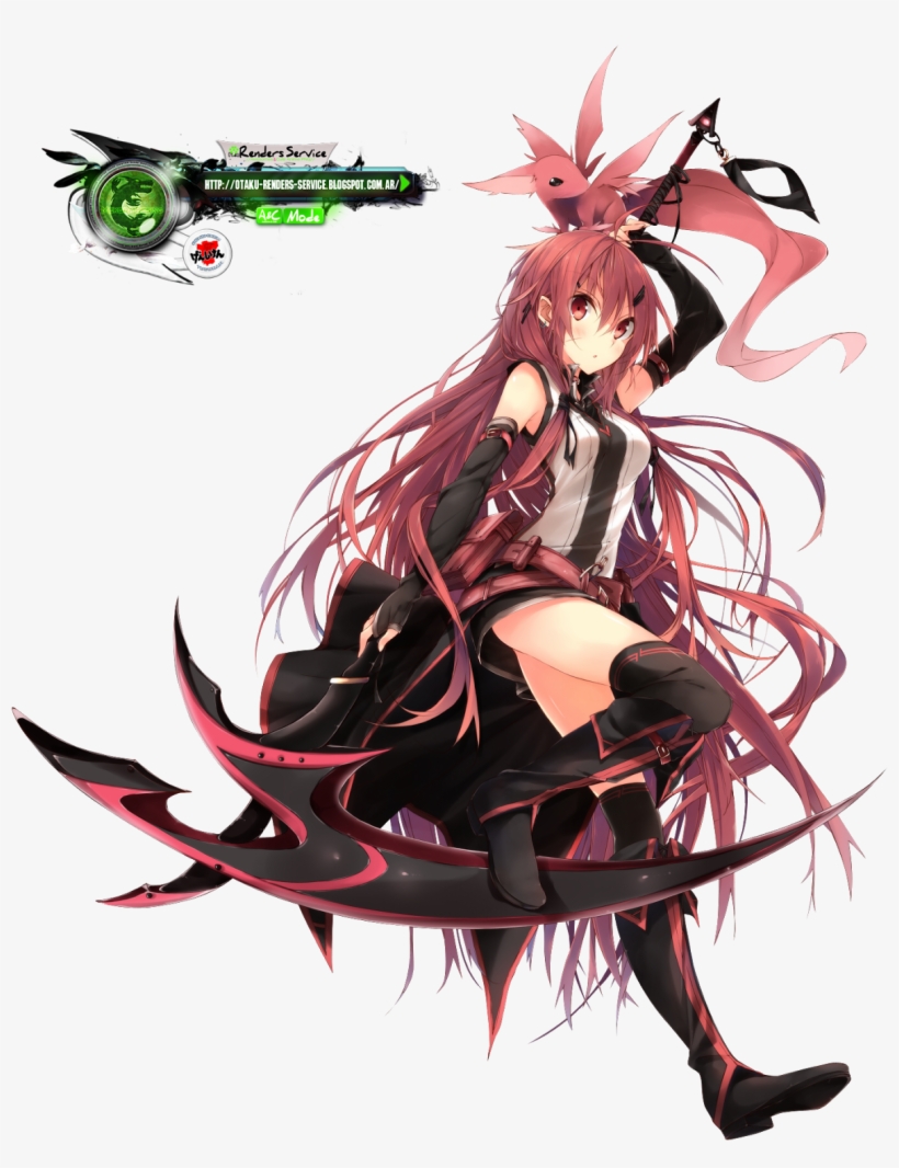 Black Hair Anime Guy - Anime Girl Scythe Png, transparent png #5192594