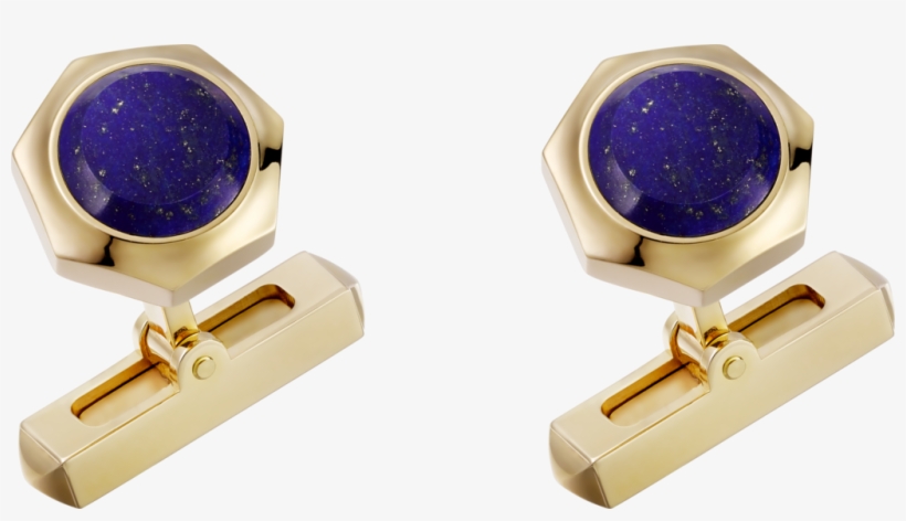 Santos De Cartier Cufflinkssolid Yellow Gold, Lapis - Cartier Lapis Cufflinks, transparent png #5193620