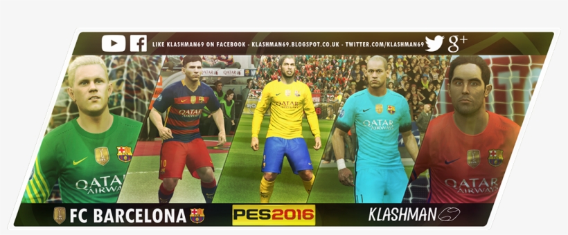 Fc Barcelona Pes 2016 Club World Champions Kit Pack - Kits Barca Pes 2016 World Cup, transparent png #5193926