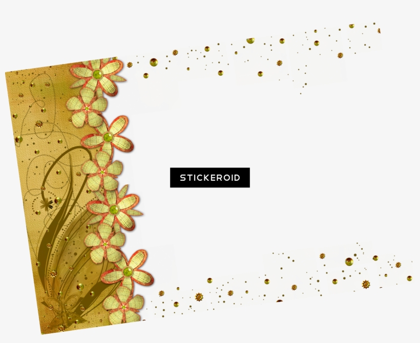 Gold Flower Frame Border Frames - Gold Frame Transparent Png, transparent png #5196169