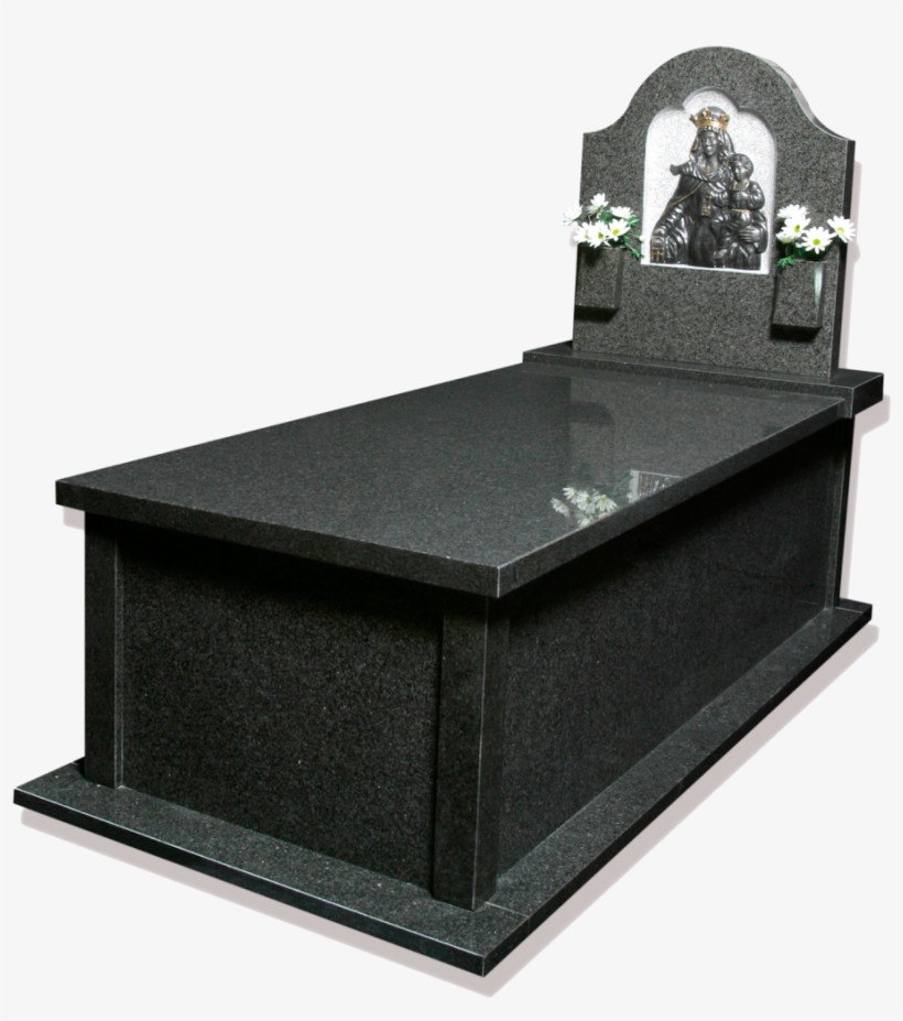 Panteón En Granito Negro Sudáfrica Con Escultura De - Bed Frame, transparent png #5196528
