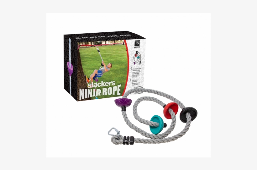Slackers Ninja 8' Climbing Rope Obstacle W/ Foot Holds - Dynamic Rope, transparent png #5197549