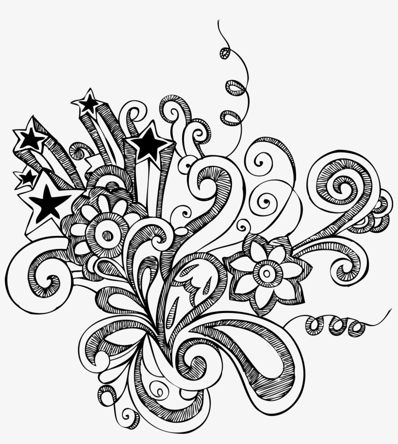 Free Hand Drawing Flowers At Getdrawings Com - Flower Doodle Art Png, transparent png #520083