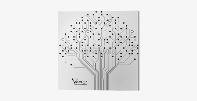 Circuit Board Pattern - Circuit Board Tree Vector Free, transparent png #520580