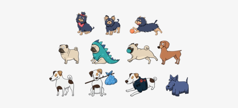 Set 2 Of Cute Dogs Vector - Cute Animal Stickers Printable, transparent png #520943