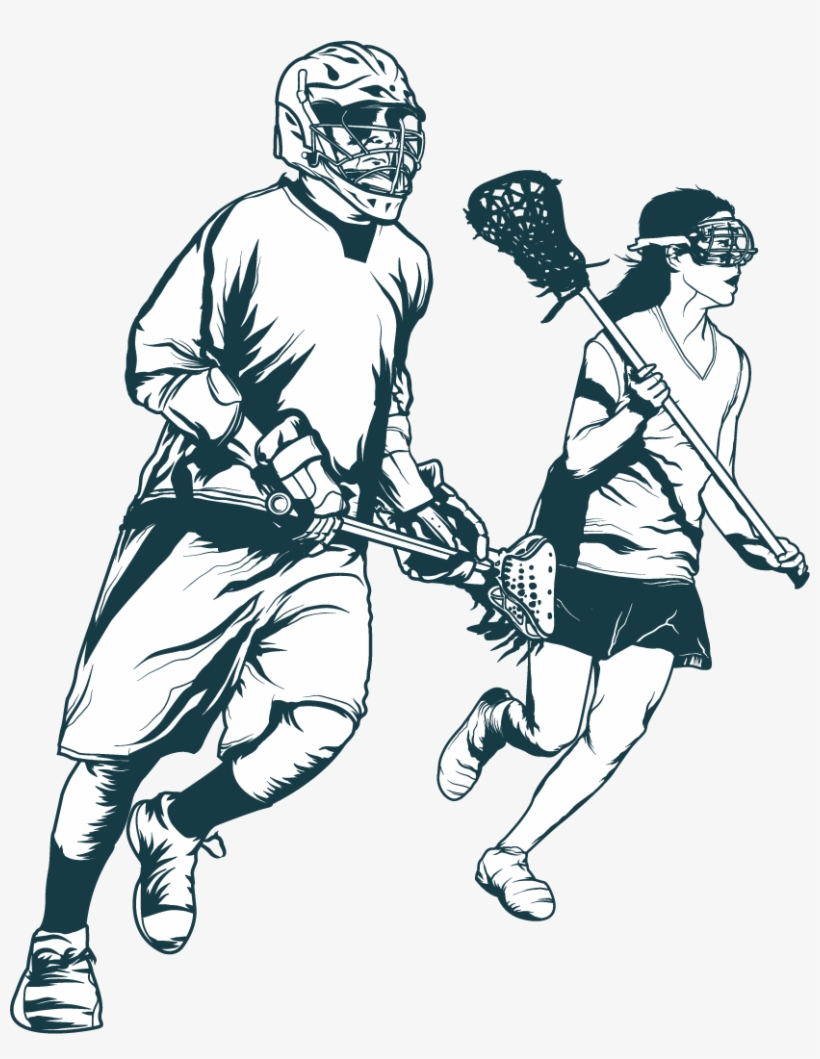 Lacrosse Players Vector Illustration - Lacrosse Illustration, transparent png #520944