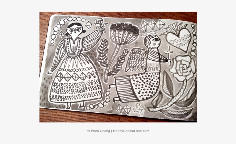 Inky Sketchbook Page © Flora Chang, transparent png #521034