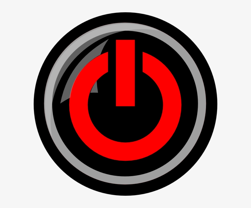 Shutdown Button Clipart Close - Button Power Red Png, transparent png #522200