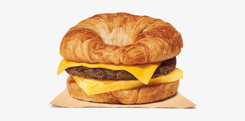 Sausage, Egg & Cheese Croissan'wich® - Burger King Croissan Wich, transparent png #522292