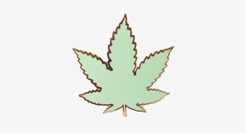 Pastel Green Cannabis Leaf Enamel Pin - Emoji, transparent png #522364