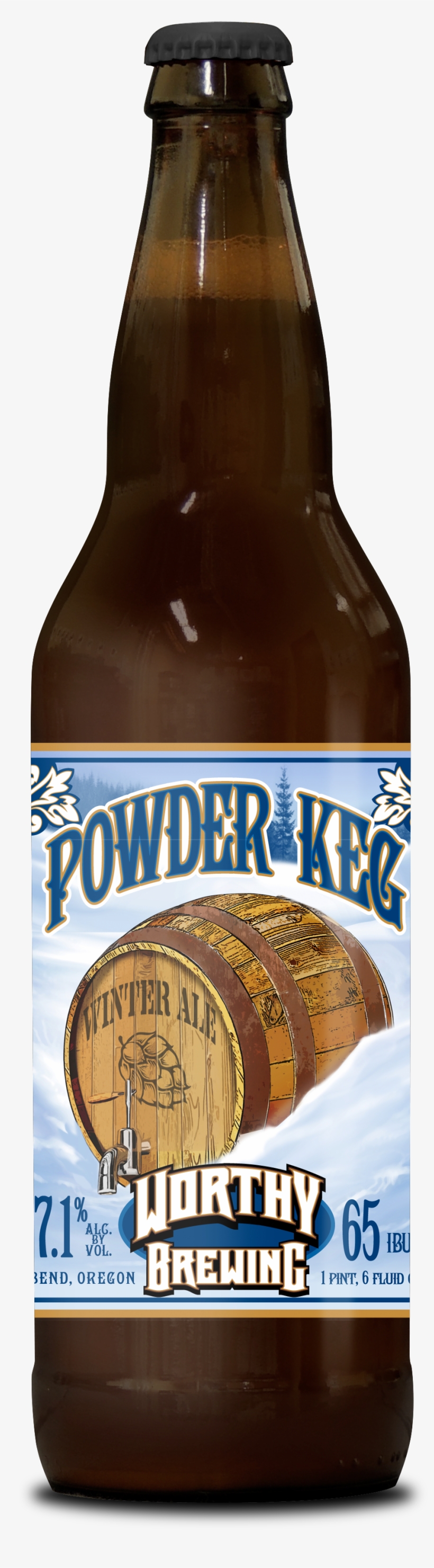 Worthy Brewing Releases Powder Keg Winter Ale - Beer Bottle, transparent png #523891