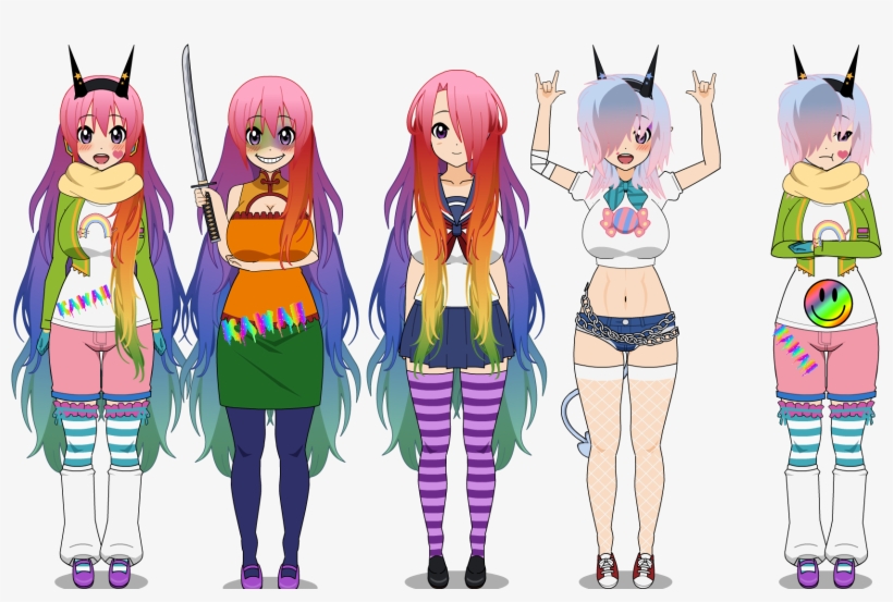 Rainbow Party Girl - Cartoon, transparent png #524110