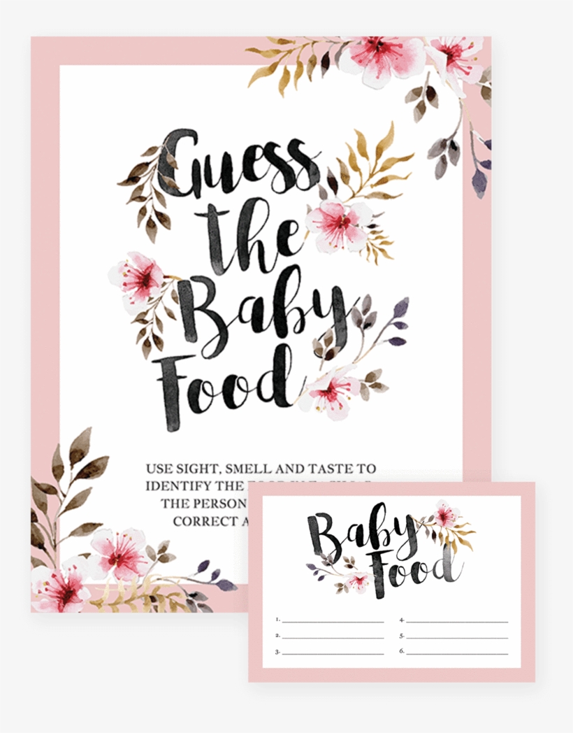 Guess The Baby Food Game For Girl Baby Shower By Littlesizzle - Guess How Many Baby Game Printable Free, transparent png #524215