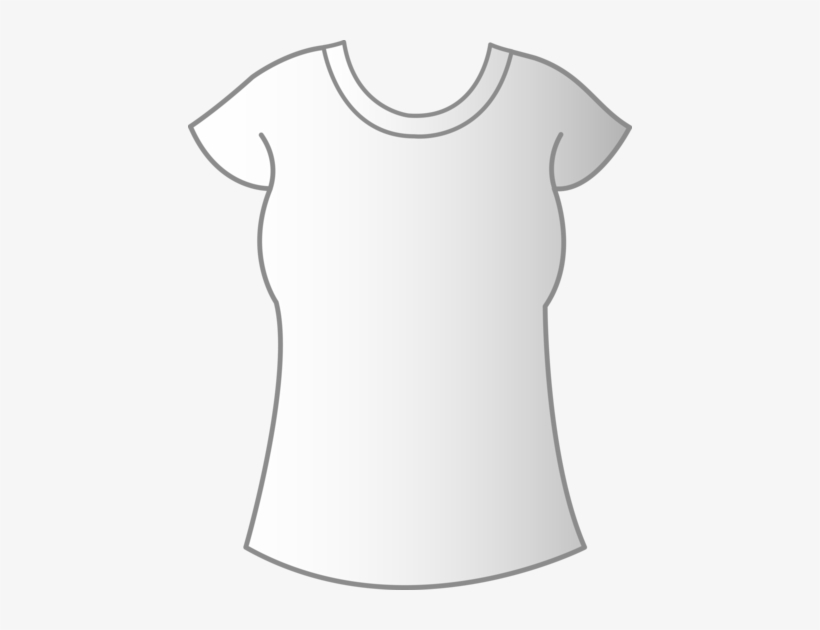 White Tee Shirt Clipart - Womens T Shirt Outline, transparent png #525100