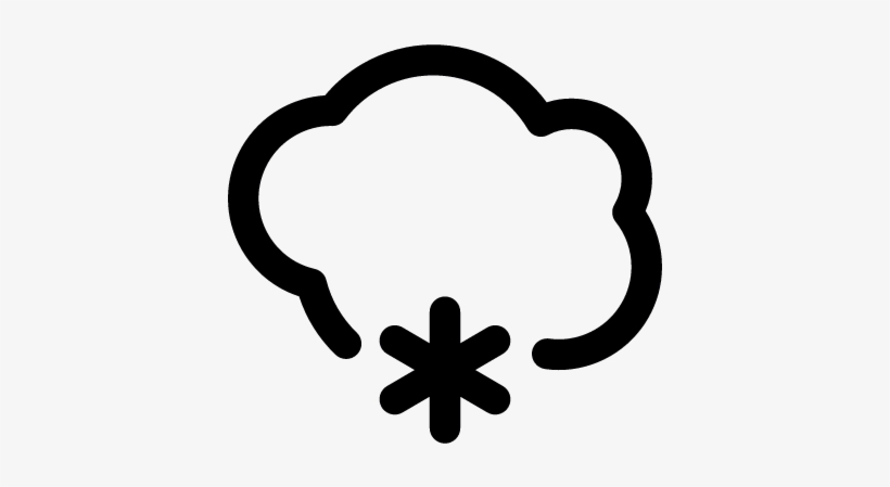 Cloud Outline With Snowflake Vector - Icon, transparent png #525101