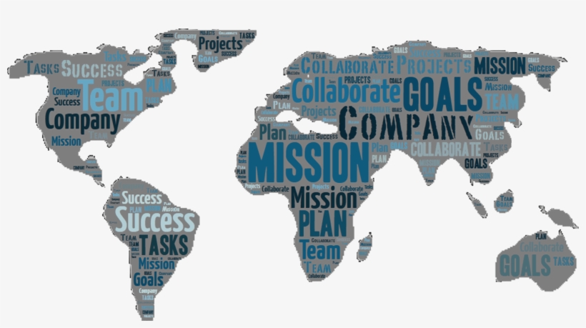 Biz Word Cloud World Map Outline Clear - World Map Outline Png, transparent png #525132