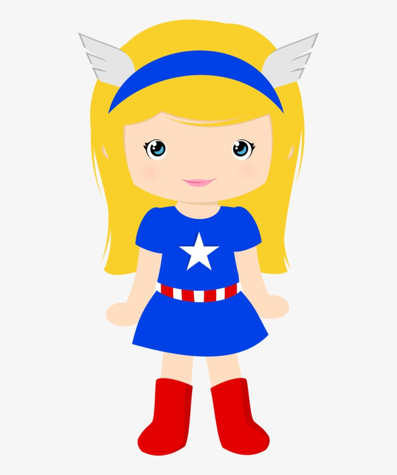 Super Girl Clipart Party - Captain America Girl Clipart, transparent png #525208