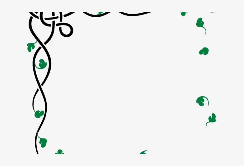 Green Leaves Clipart Border Design Png - Simple Side Border Design, transparent png #526335