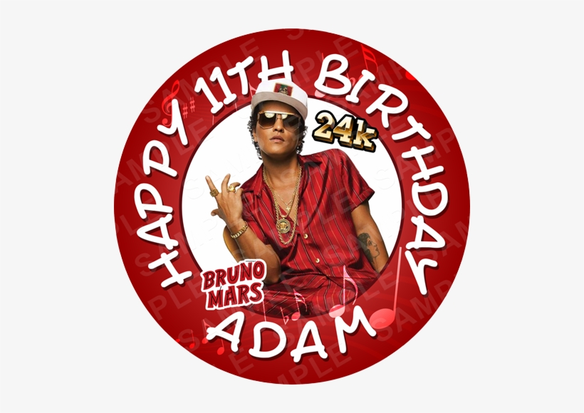 Bruno Mars Edible Cake Topper - 24k Magic - Sheet Music, transparent png #526390