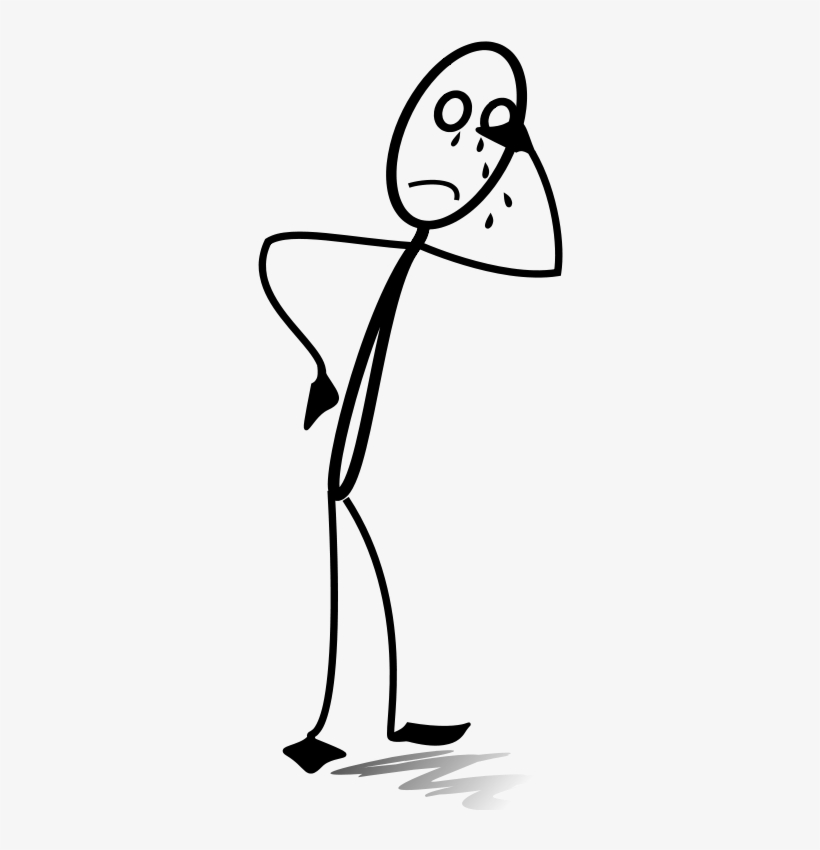 Stick Figure Sadness Drawing Animation Crying - Sad Stickman, transparent png #526700
