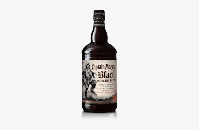 Captain Morgan Black Liter - Captain Morgan Rum Black Spiced, transparent png #526719
