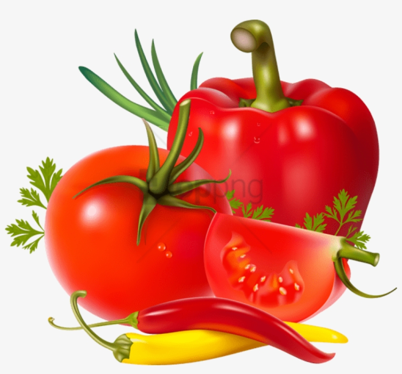 Tomatoes And Peppers - Tomatoes Peppers Clip Art, transparent png #526861