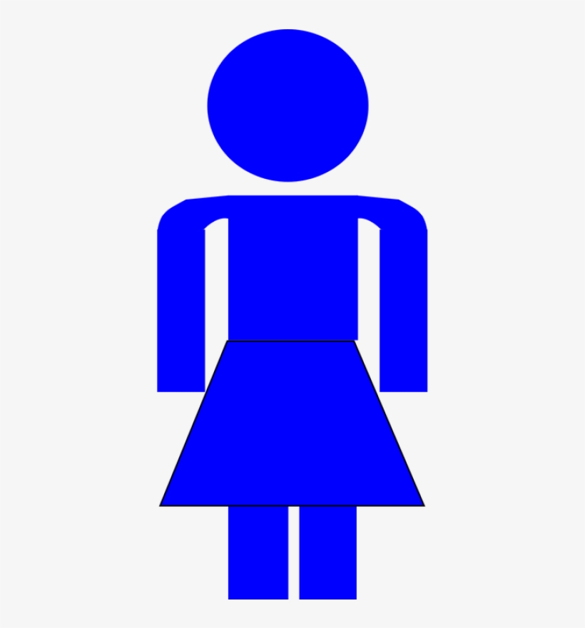 Blue Stick Figure Lady Clip Art At Clker - Female Stick Figure Blue, transparent png #527076