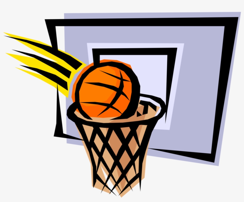 basketball hoop and ball clipart image