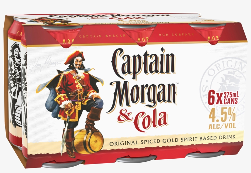Captain Morgan Original Spiced Gold & Cola - Captain Morgan Cola 4 Pack, transparent png #528573