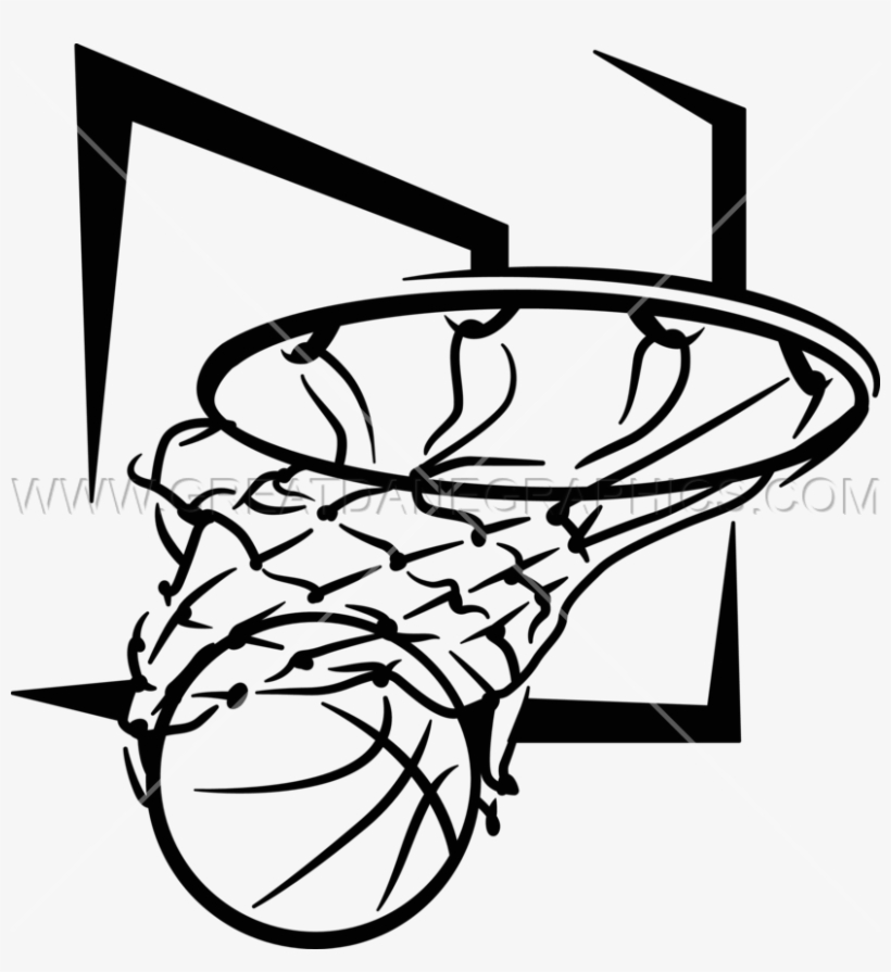 Basketball Net & Board - Basketball Net Black And White Png, transparent png #528622