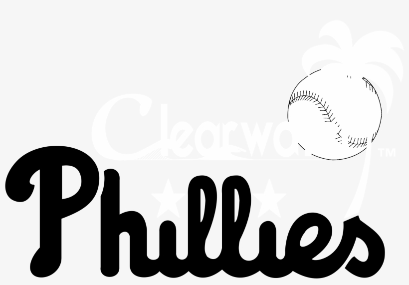 Clearwater Phillies Logo Black And White - Philadelphia Phillies Logo Png, transparent png #528747