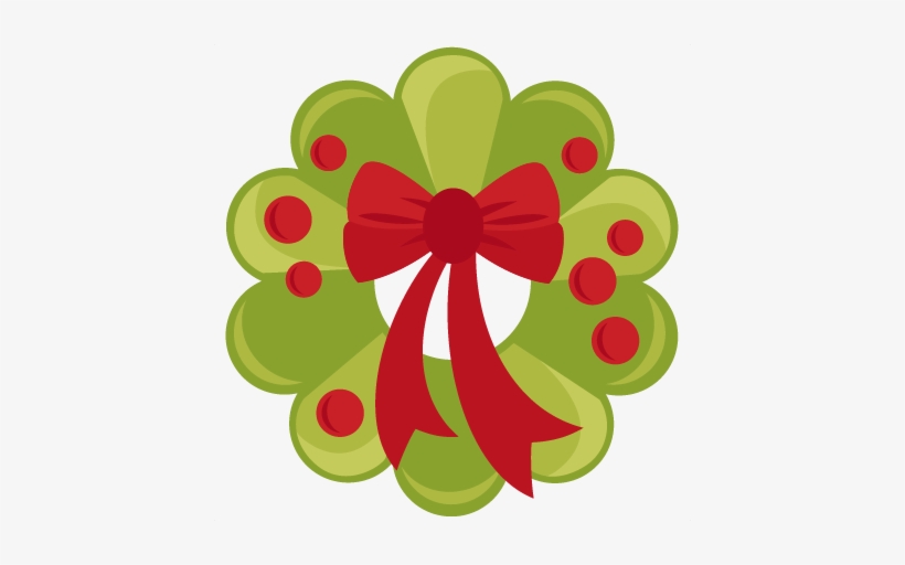 Christmas Wreath Svg Scrapbook Cut File Cute Clipart - Cute Wreath Clip Art, transparent png #528921