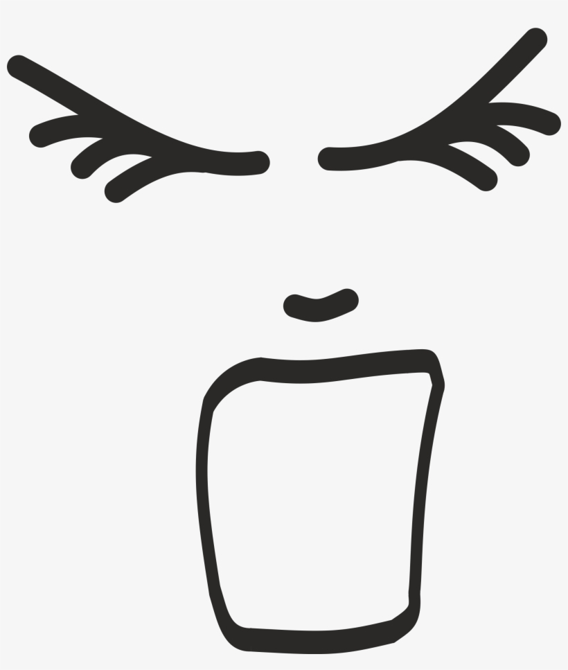 This Free Icons Png Design Of Screaming Face Line Drawing, transparent png #529395